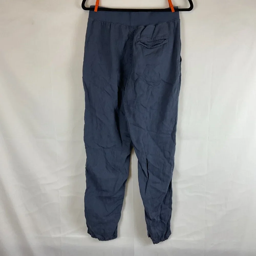 Faherty Pants S Blue Elastic Waist Tapered Leg Pockets